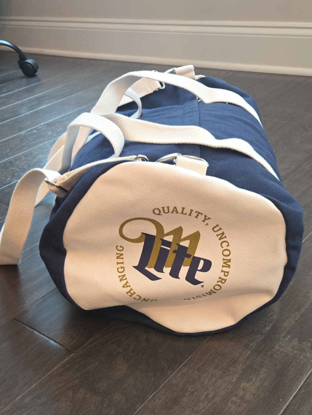 Miller Lite Navy & White Canvas Duffel Bag